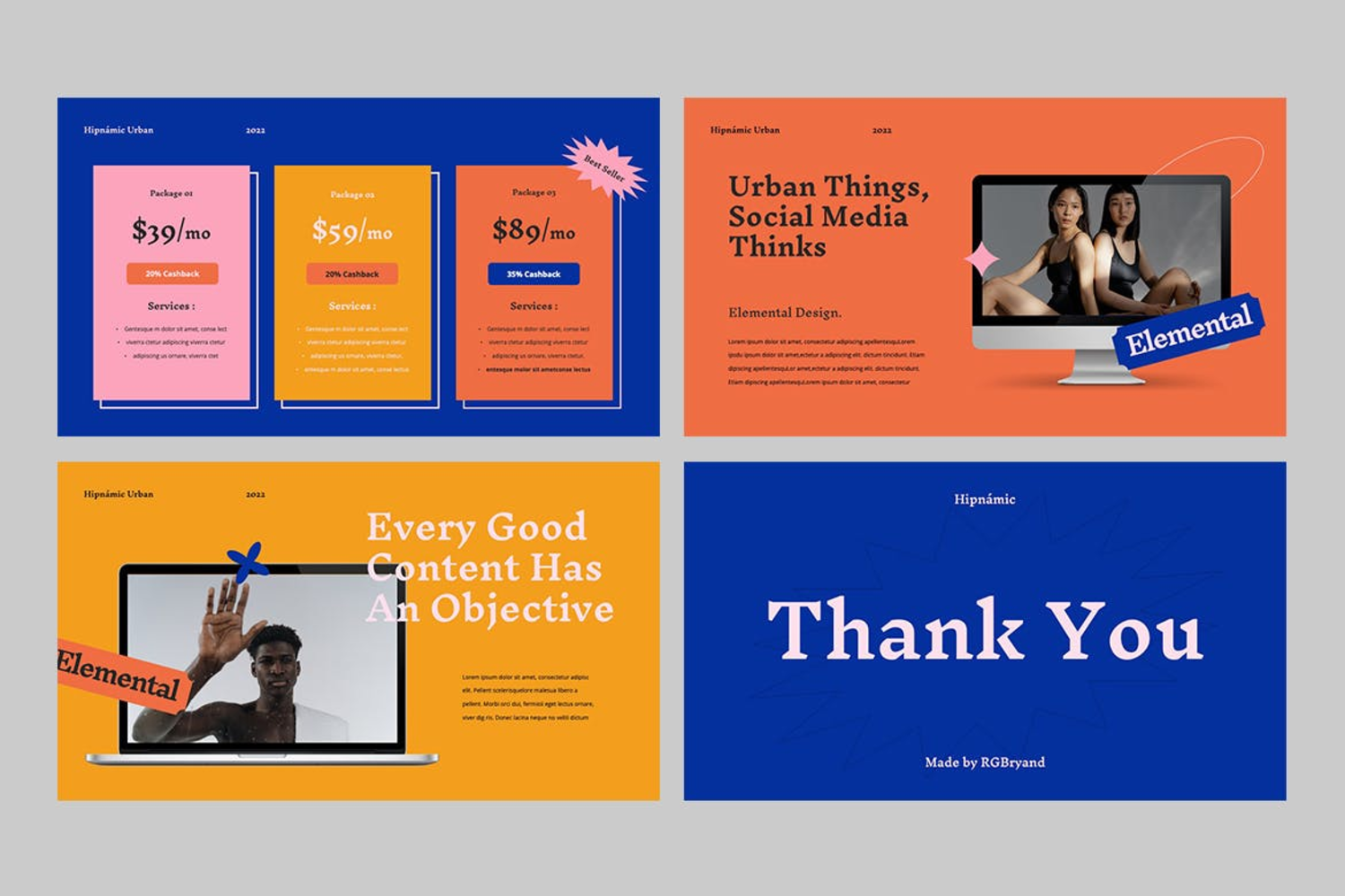 3088 创意简约品牌营销策划图文排版设计ppt+keynote模板 HIPNAMIC – Creative ppt+keynote Template