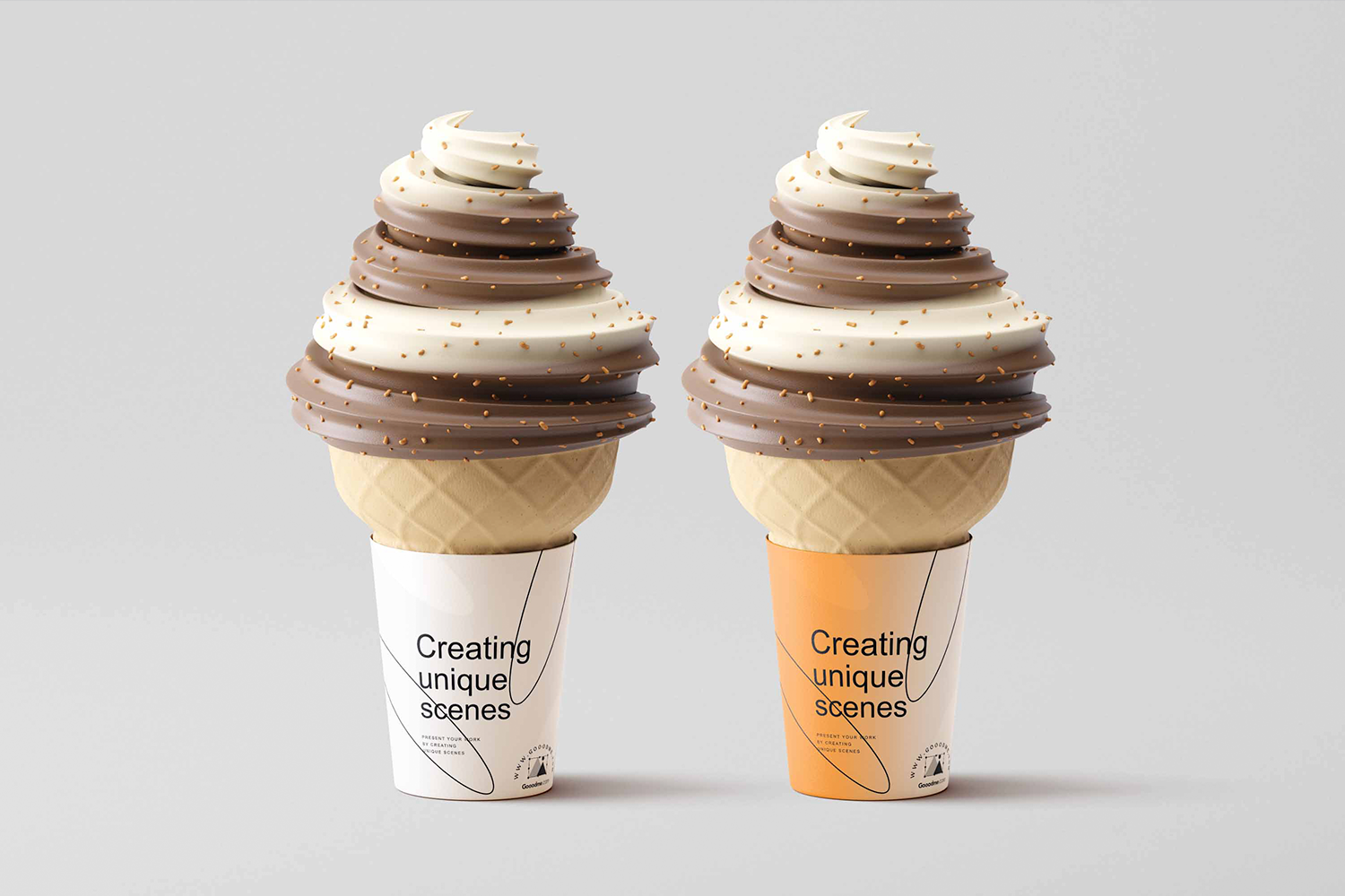 3111 杯装冰淇淋产品包装设计PSD样机 Ice Cream Cup Mockup