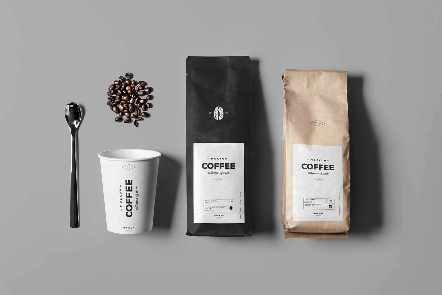 3112 7款咖啡品牌包装设计PSD样机模板 Coffe Mock-up