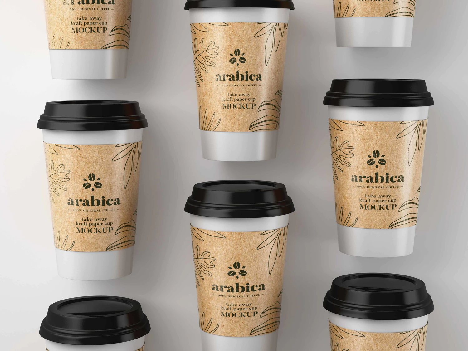 3115 6款一次性纸杯咖啡杯饮料杯PSD样机 Take Away Paper Coffee Cup Mockup Set