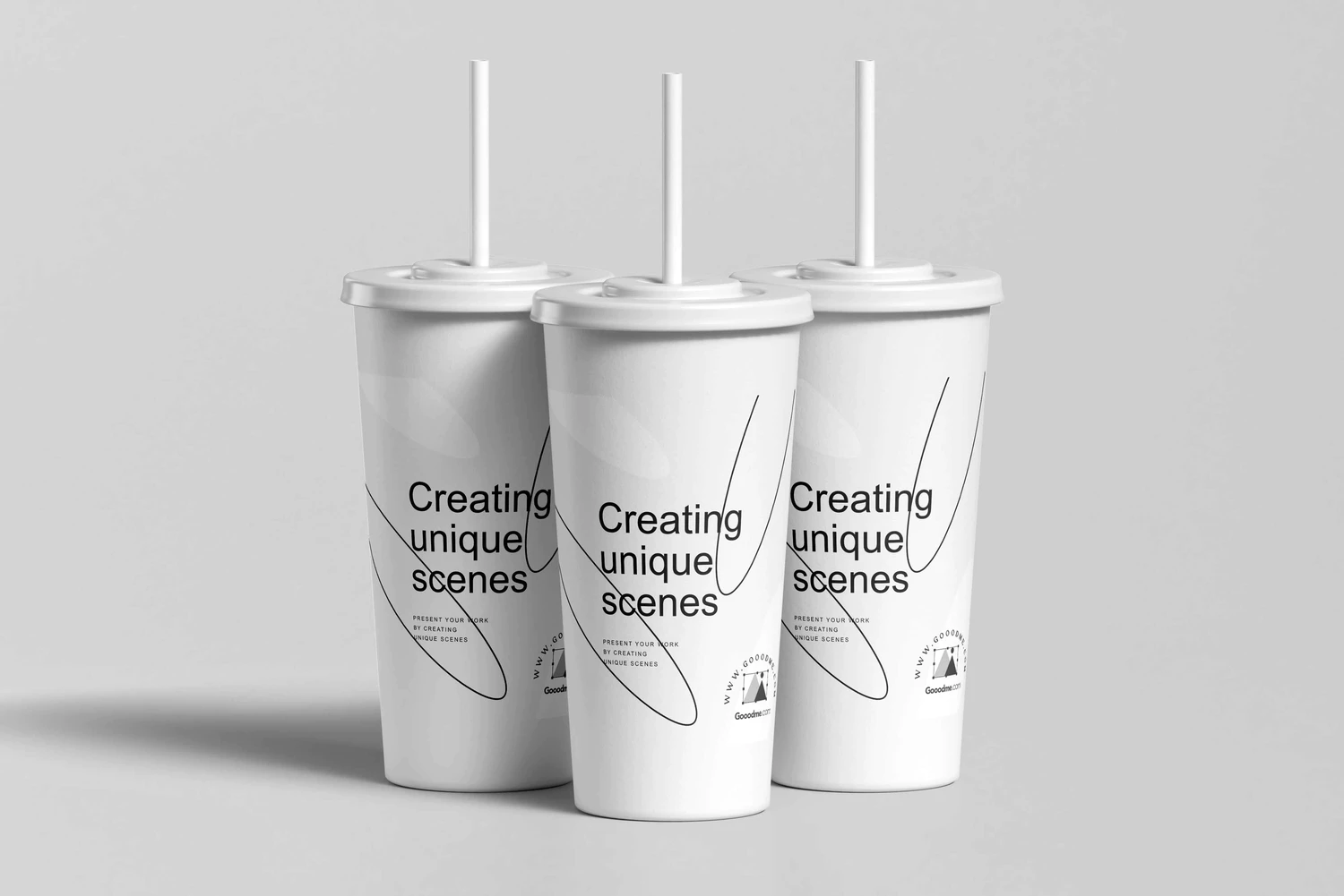 3123 6款一次性饮料纸杯咖啡杯带盖吸管PSD样机 Drink Cup Mock-up