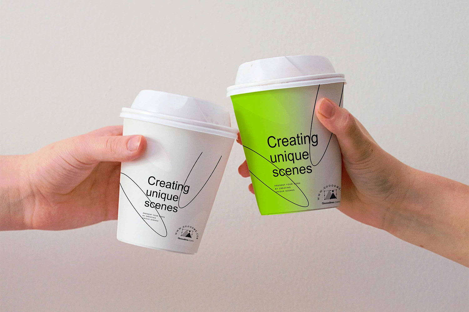 3127 手持一次性纸杯咖啡杯碰杯PSD样机 PAPER CUP MOCKUP VOL