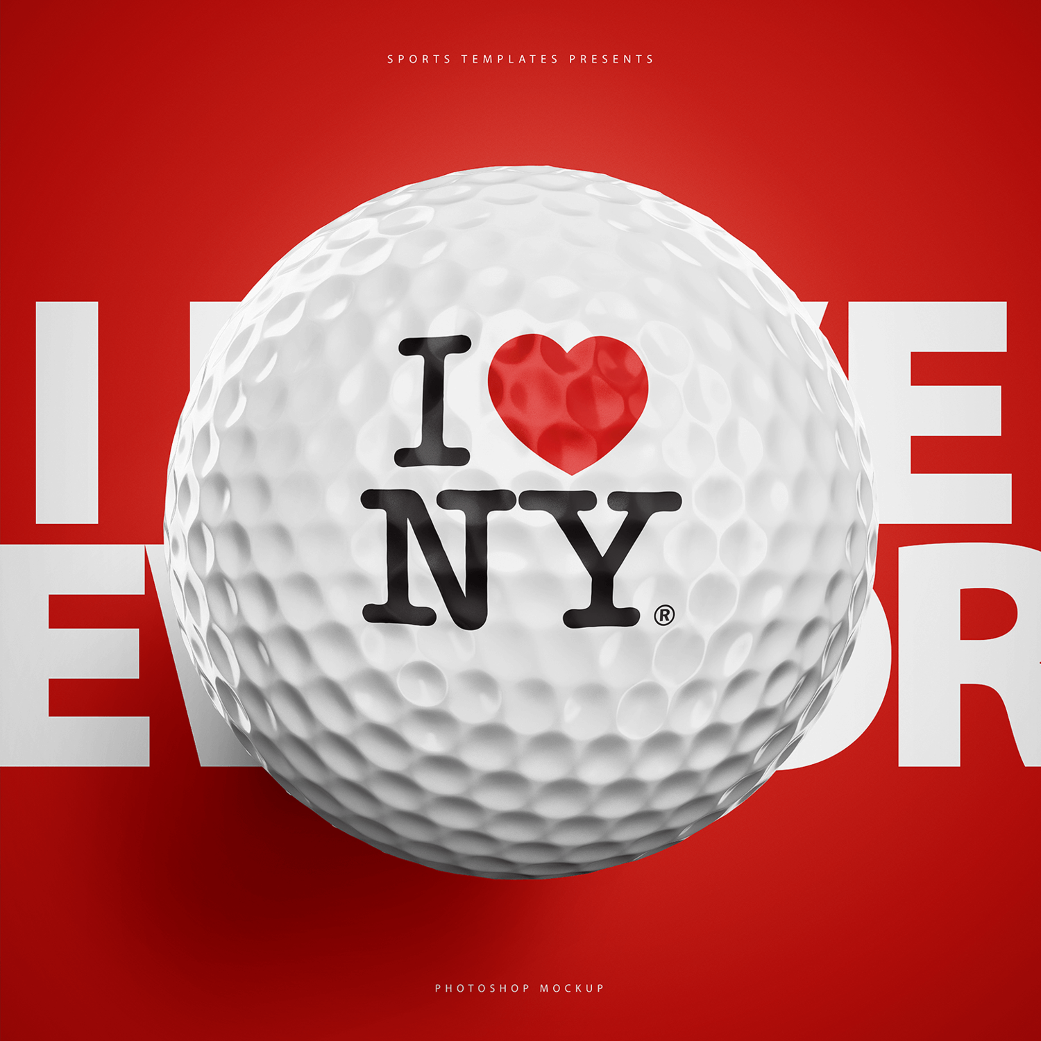 3140 逼真高尔夫球PSD样机素材 Golf Ball Photoshop Template – Sports Templates