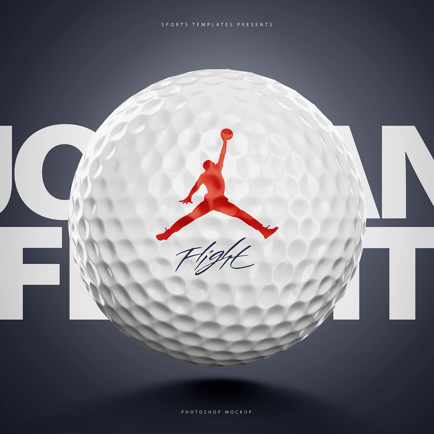 3140 逼真高尔夫球PSD样机素材 Golf Ball Photoshop Template – Sports Templates