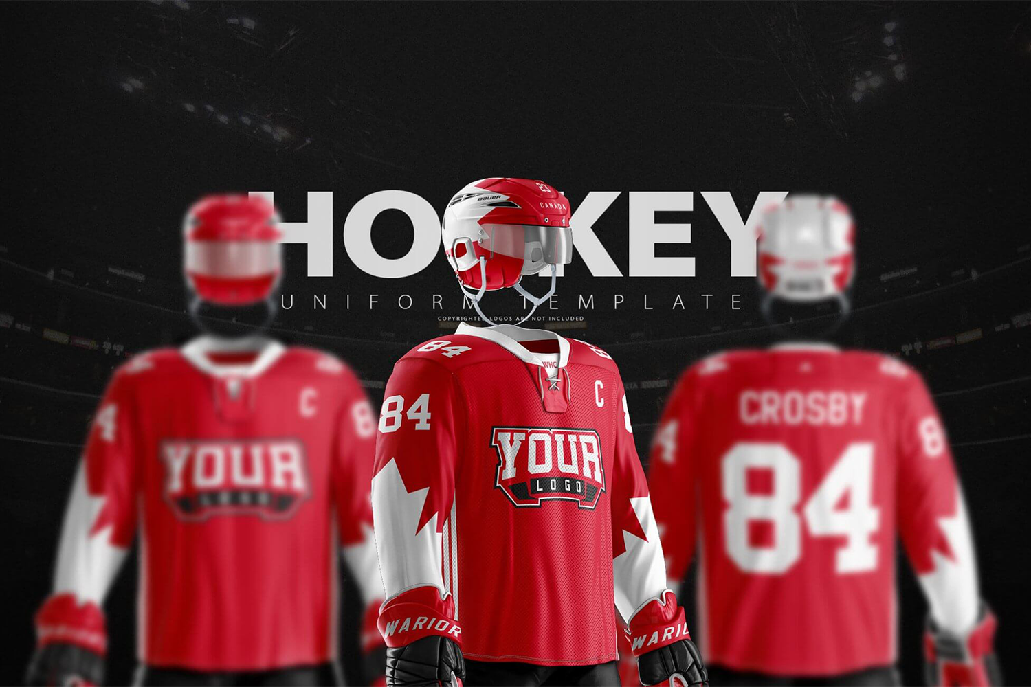 3142 专业滑冰选手运动服装备PSD样机模板 Hockey Uniform Mockup