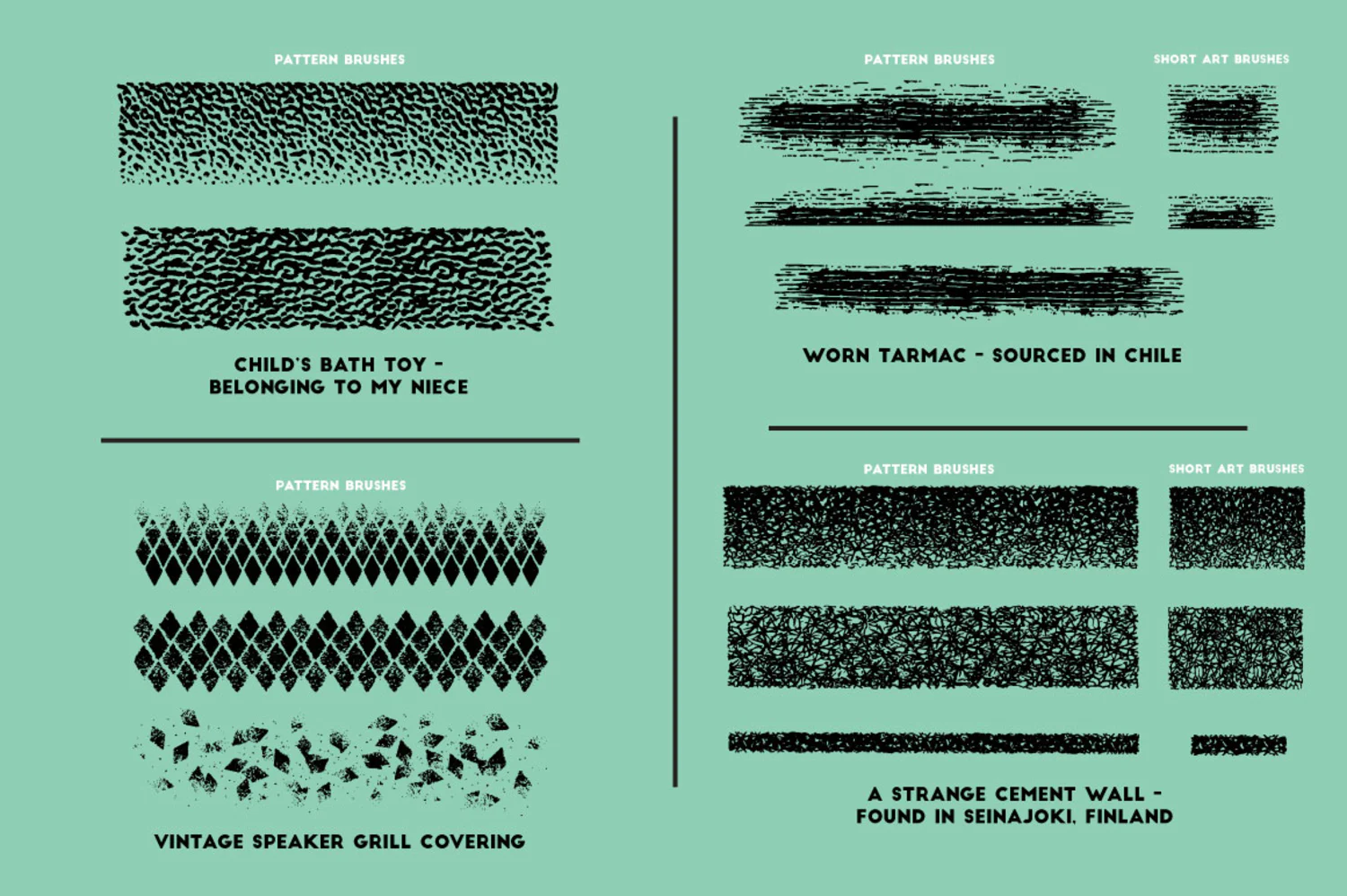 3144 粗糙点状颗粒纹理绘画笔触AI矢量笔刷素材 The Ultimate Texture Brush Library