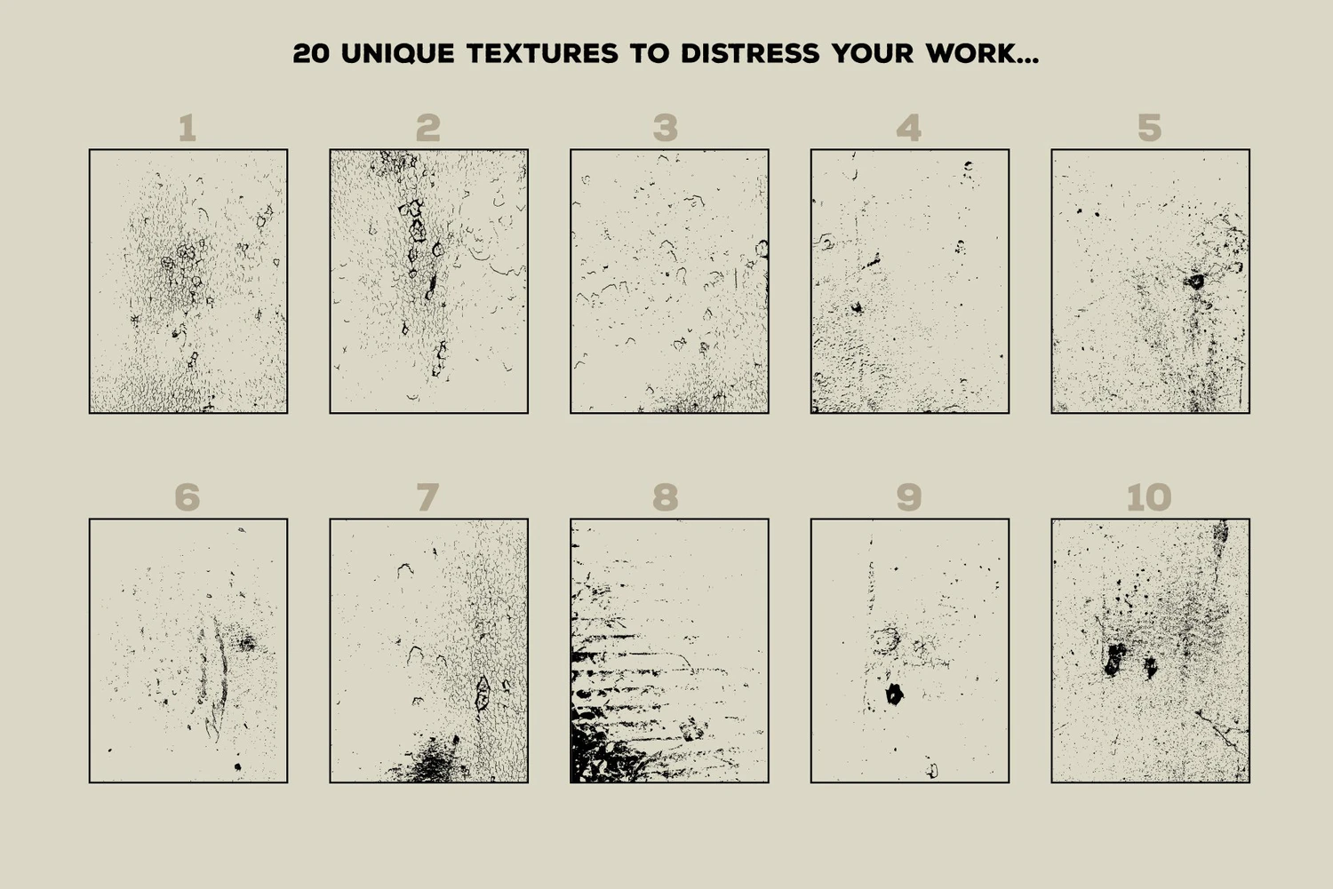 3146 20款粗糙做旧磨损划痕肌理纹理叠层素材 Distressed Vector Textures