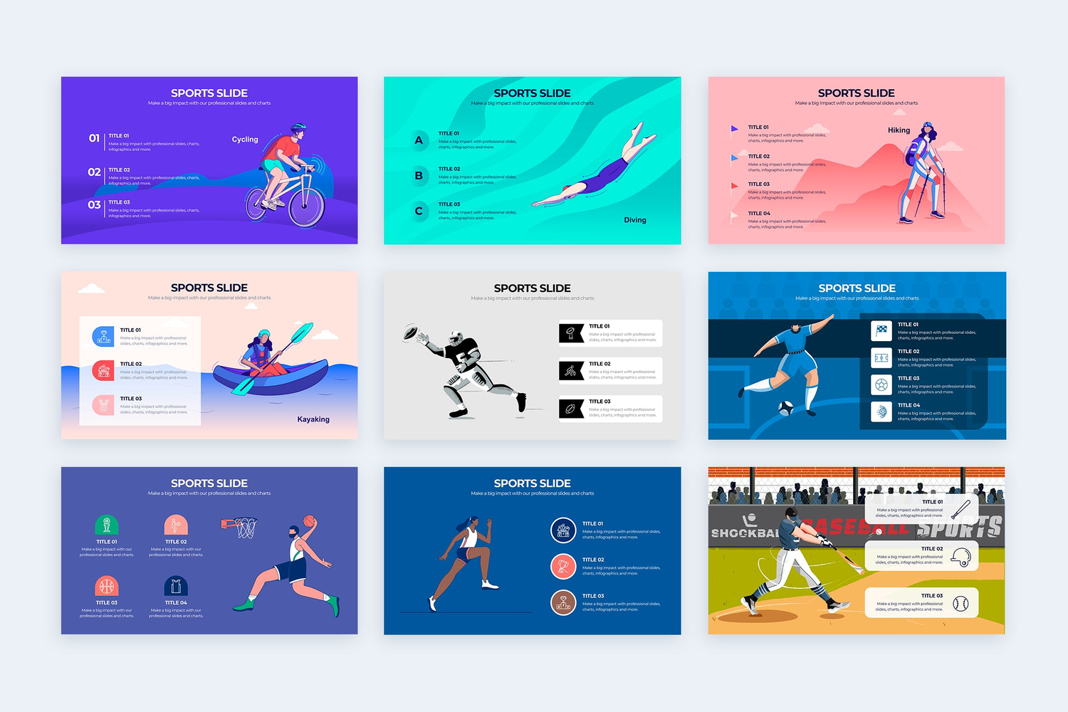 3154 医疗运动健康卡通幻灯片主题信息图表Keynote模板 Medical Sports Slides Keynote Infographics