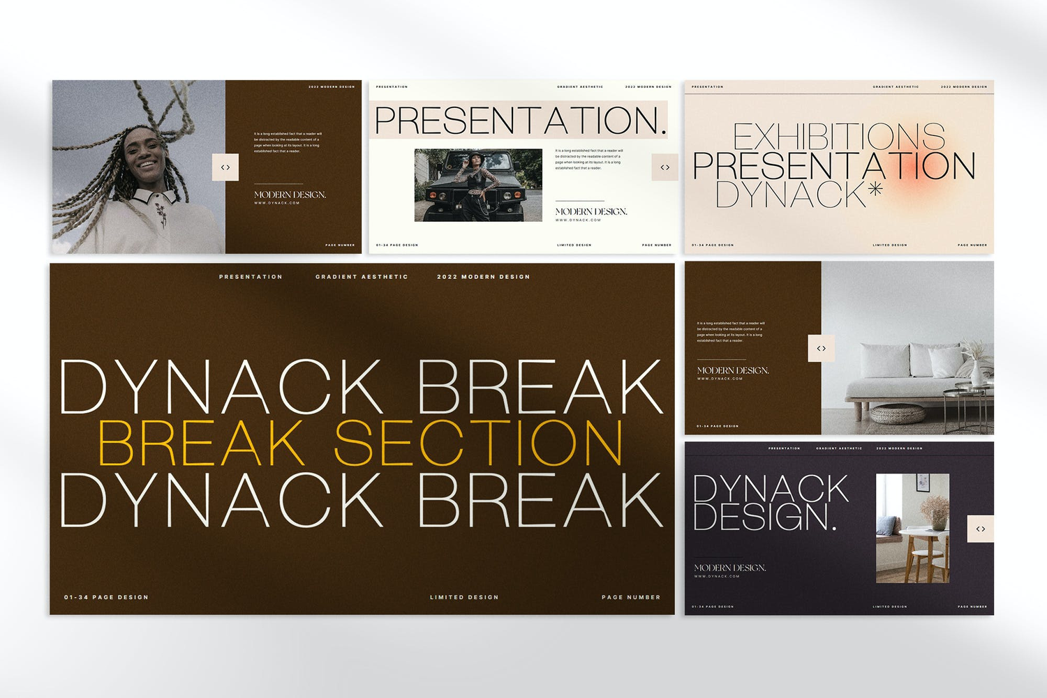 3161 复古工作室摄影设计作品集Keynote模板 Dynack – Keynote Presentation Template