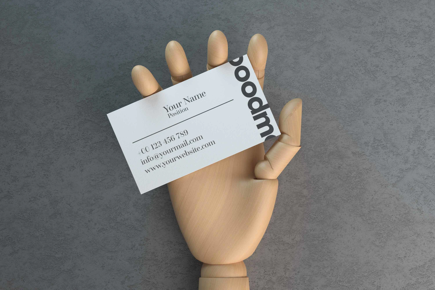 3174 3款木质手持名片卡片PSD样机素材 Business Card in Wooden Hand Mockups