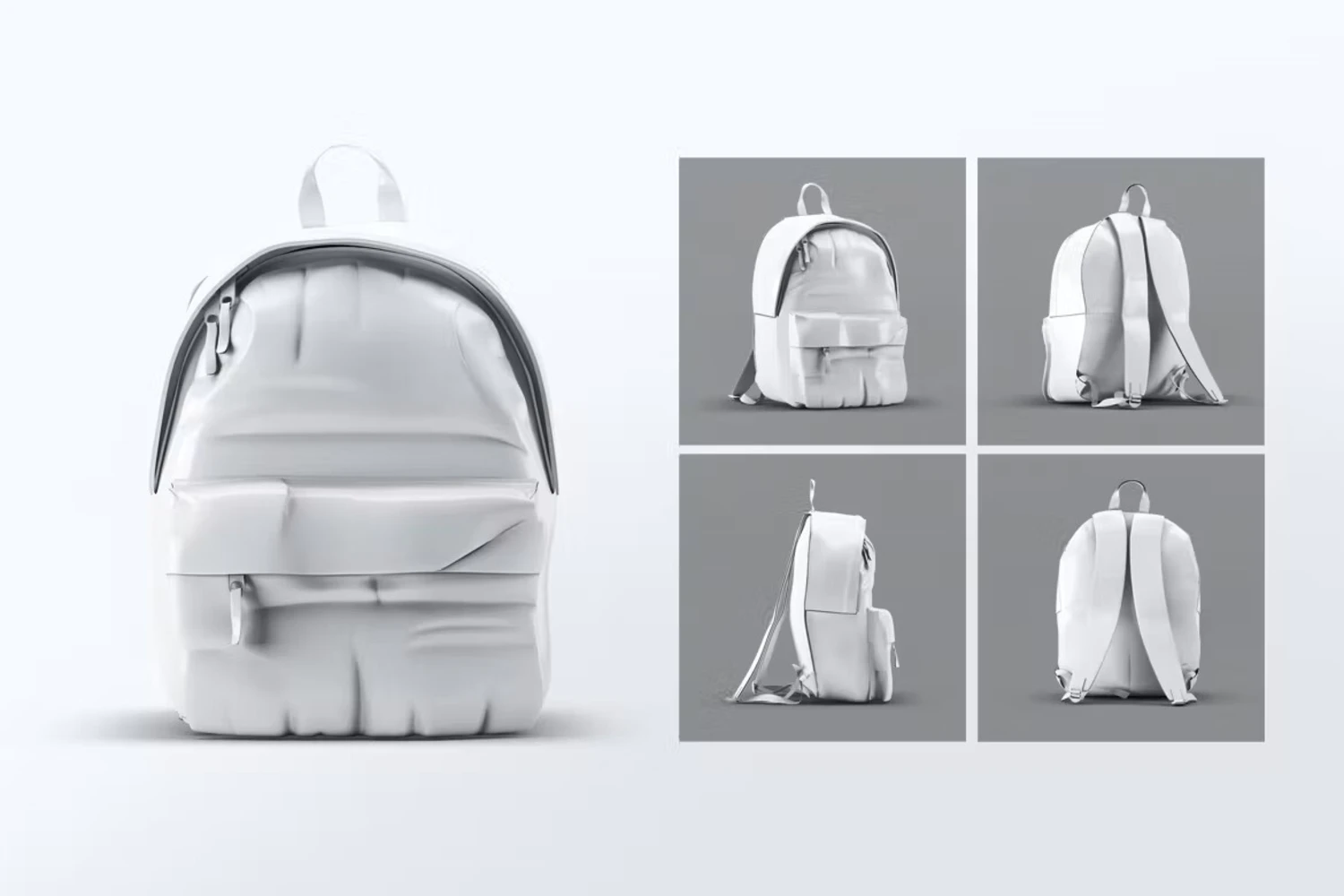 3201 6款多角度学生书包双肩背包PSD样机素材 School Backpacks Mock-Up