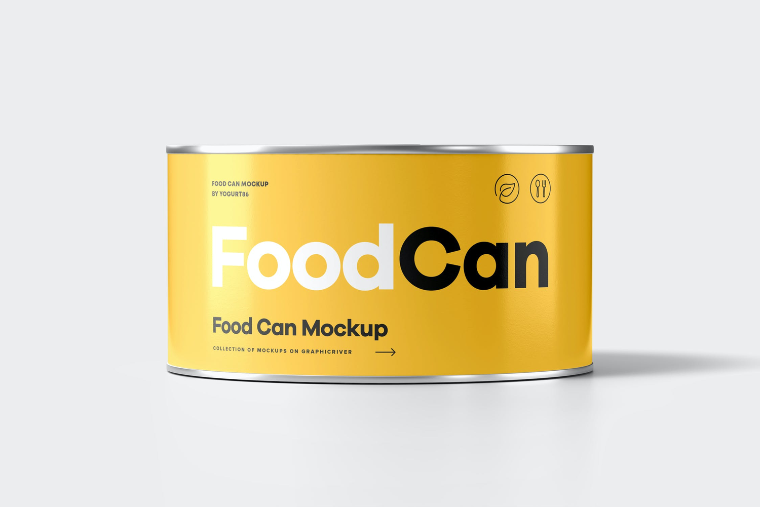 3203 6款圆形易拉罐头食品包装设计贴图ps样机素材多角度展示效果图 Food Can Mock-up 2