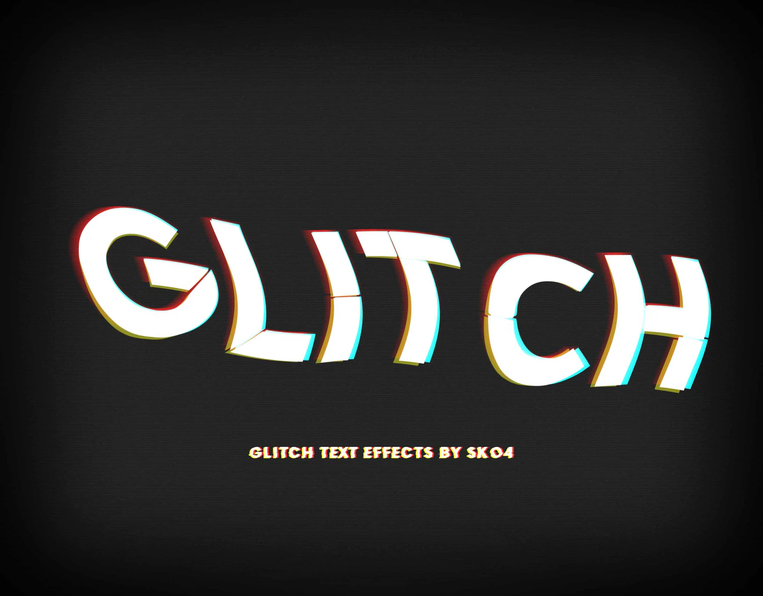 3209 10款故障风文字特效PS一键生成样式模板 Glitch Effects