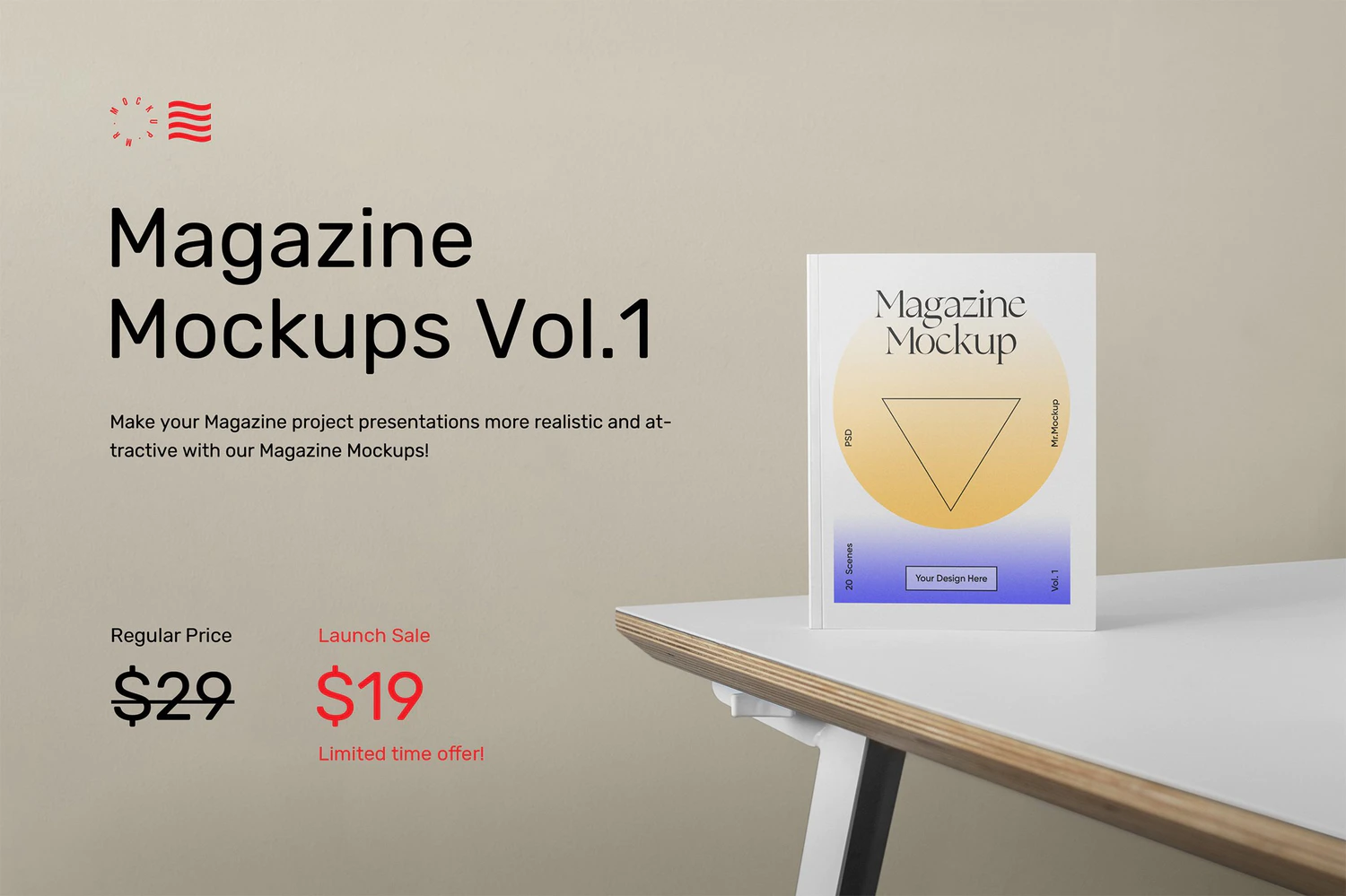 3225 20款手册杂志画册封面设计作品贴图ps样机素材场景展示效果模板 Magazine Mockups Vol.1