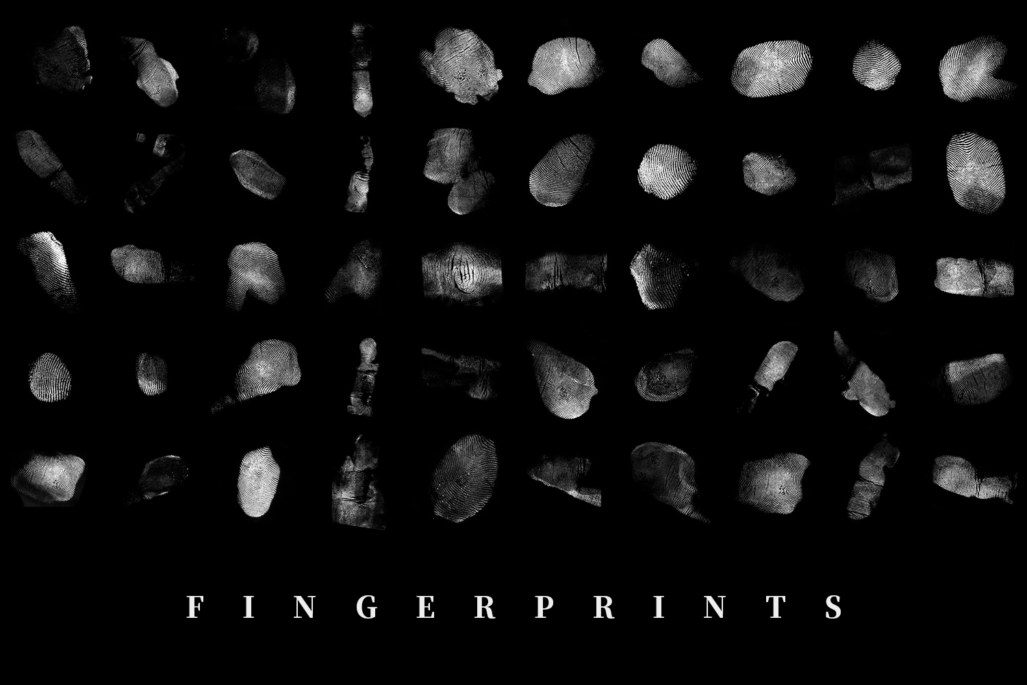 3241 52款指纹纹理元素PS笔刷素材包 Fingerprints