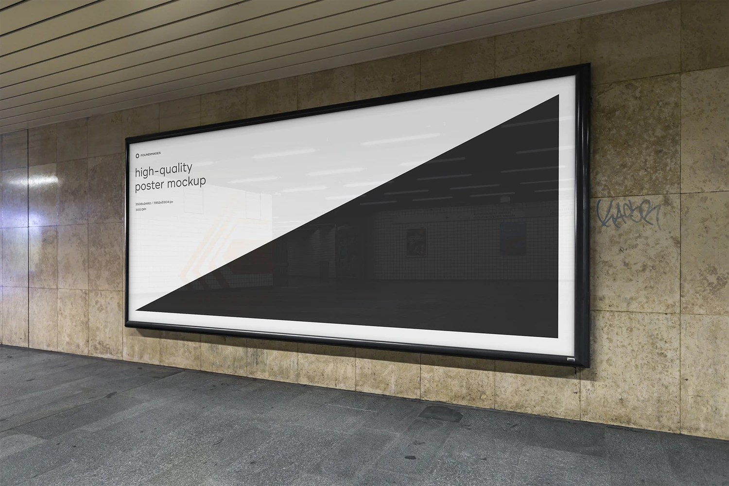 3243 60款地铁车厢海报广告牌灯箱导视设计作品贴图ps样机国外素材模板 Subway Poster Mockup Bundle Metro