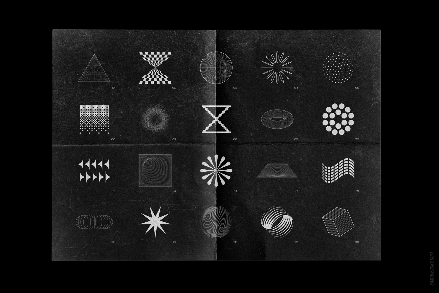 3249 100款艺术抽象潮流酸性几何多边形logo图标合集ai矢量国外设计素材 Abstract shapes 100 design elements