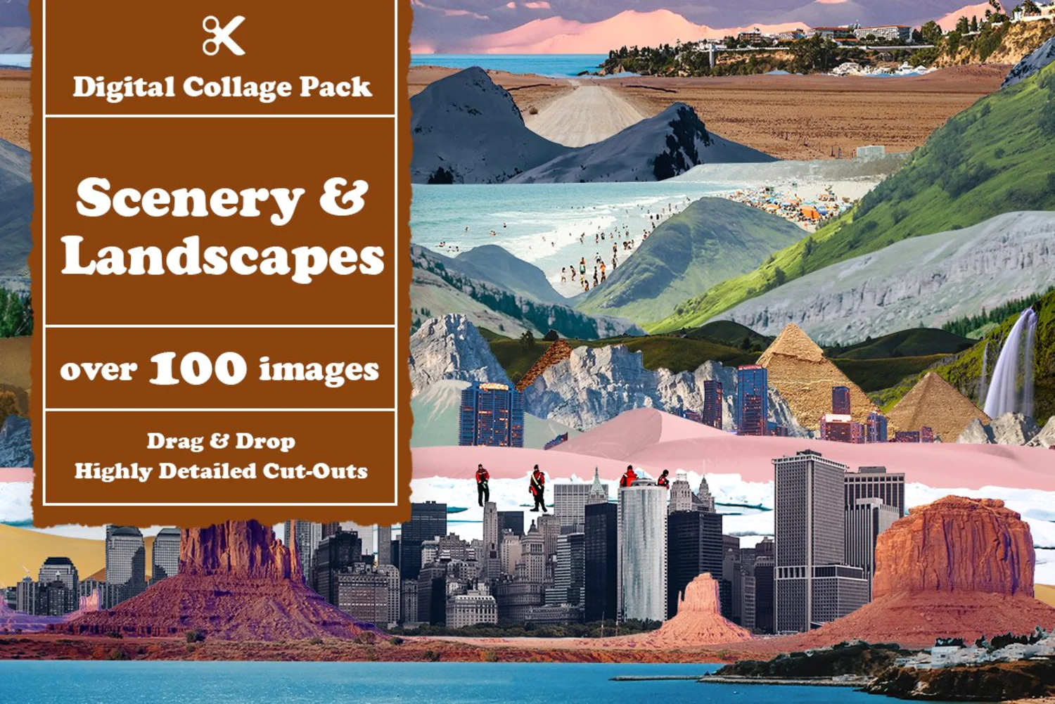 3257 1000款潮流创意复古人物建筑植物动物剪纸拼贴png免抠图片素材 Ultimate Collage Creator 1000+