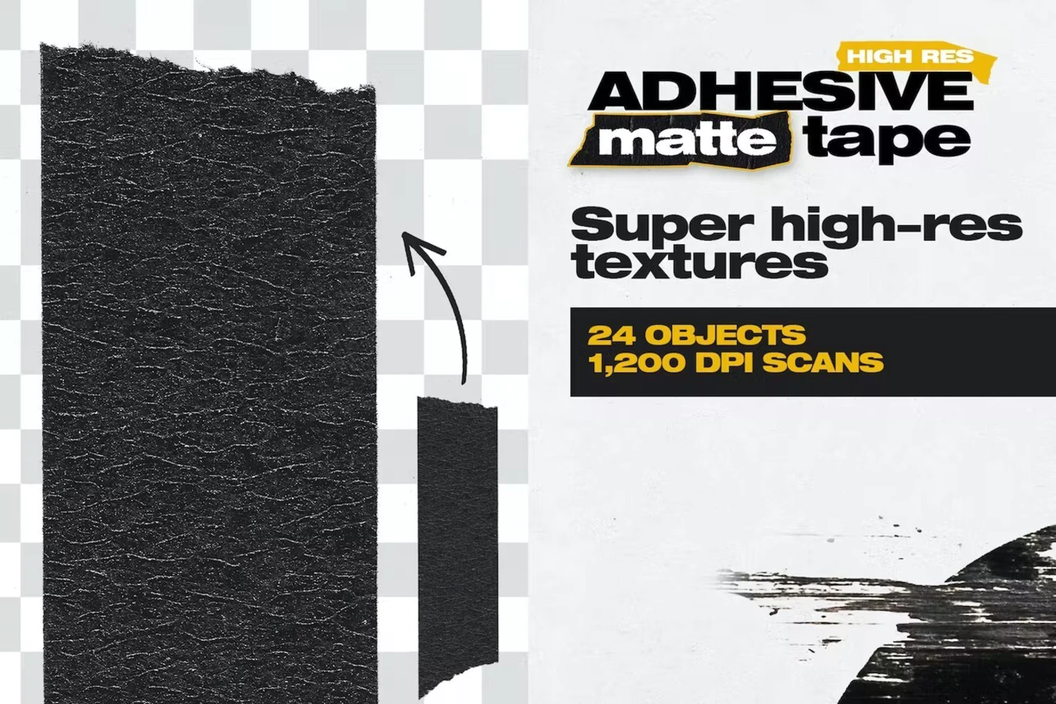 3272 潮流嘻哈酸性哑光粘性胶带背景图片设计素材 High Res Adhesive Matte Tape Objects