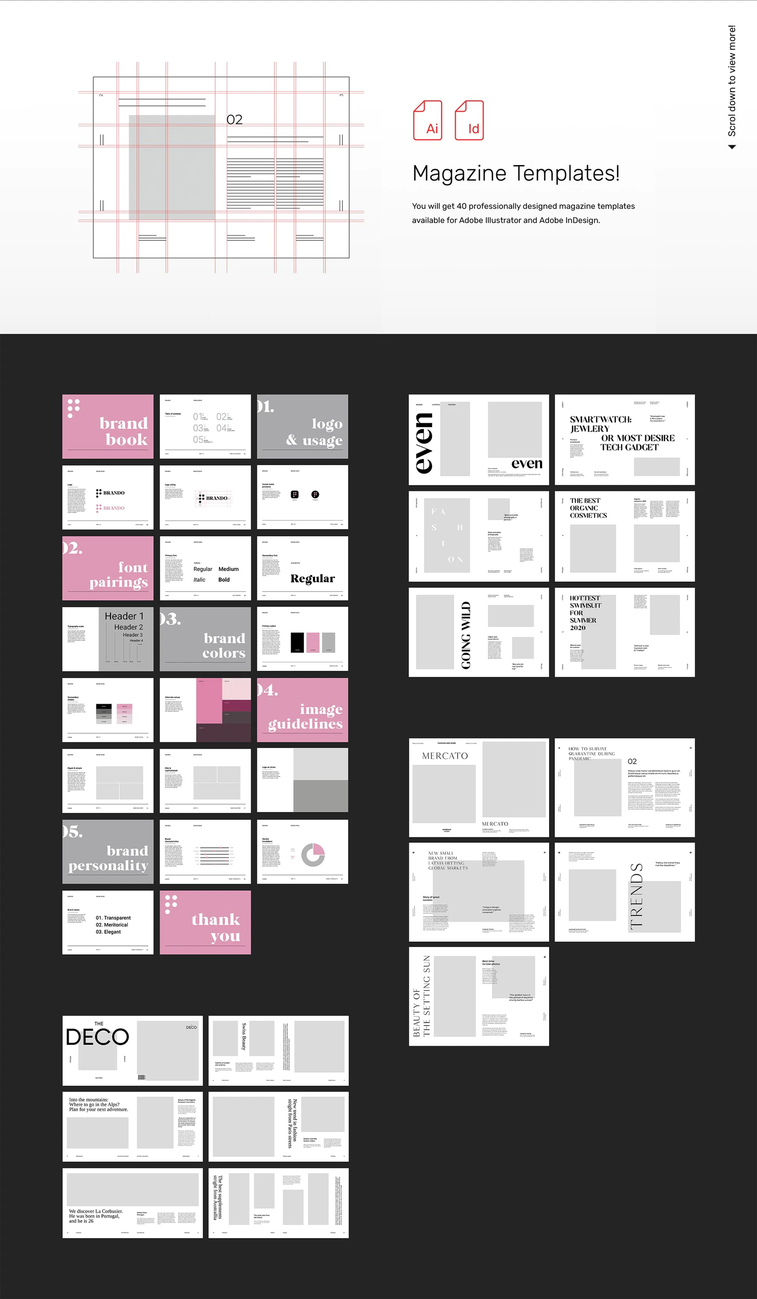 3278 多规格宣传手册杂志画册设计ps智能贴图样机素材mockup模板合集 Magazine Mockups – 52 Scenes