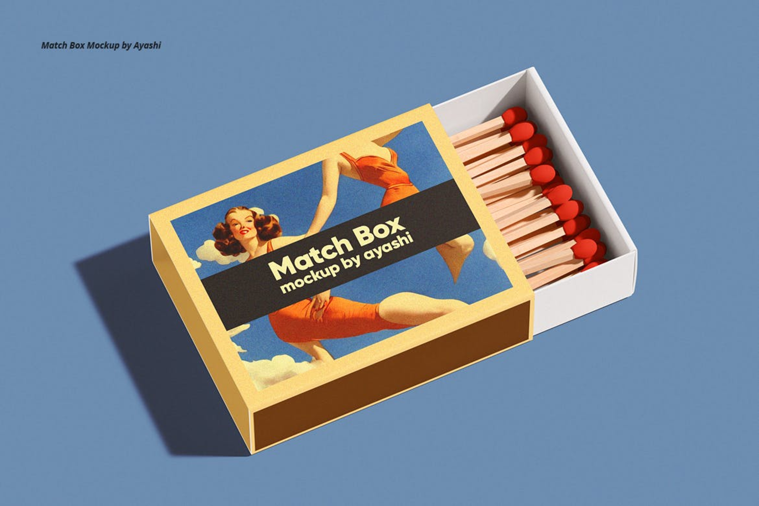 3322 火柴盒外观包装设计模板PSD样机素材 Match Box Mockup