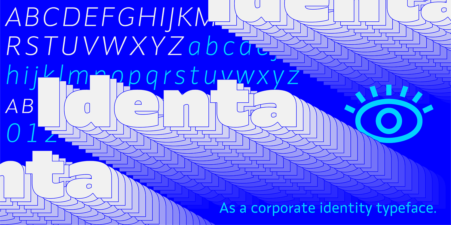 3359 现代极简粗体英文无衬线字体和图标符号字体 Identa Font Family