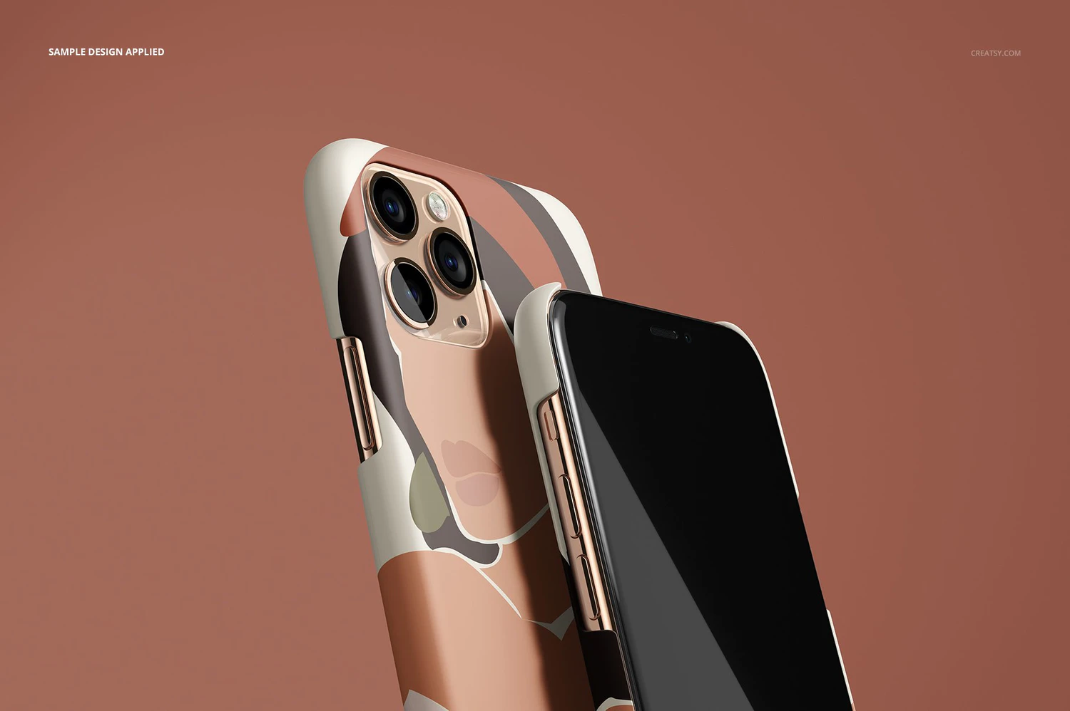 3375 哑光磨砂Phone 11 Pro手机保护壳外观设计样机模板套装 iPhone 11 Pro Matte Snap Case Mockup