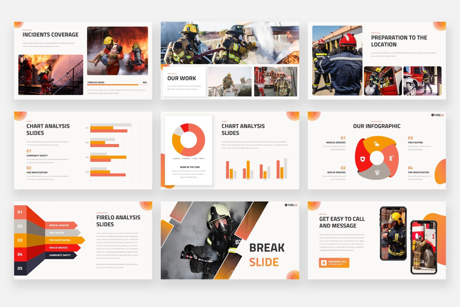 3376 消防官兵年终工作汇报演讲Keynote模板 FIRELO – Fire Department Keynote Template