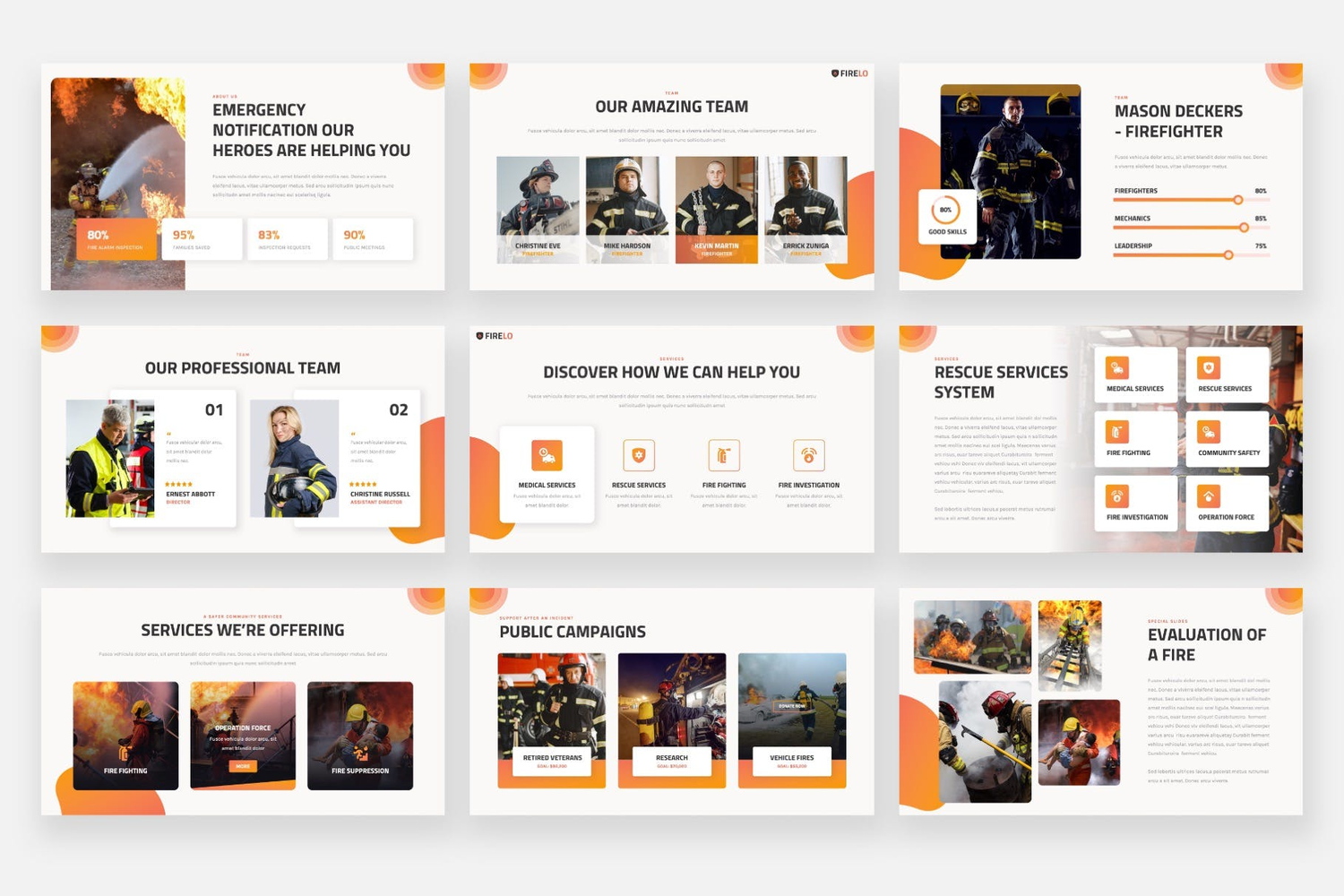 3376 消防官兵年终工作汇报演讲Keynote模板 FIRELO – Fire Department Keynote Template