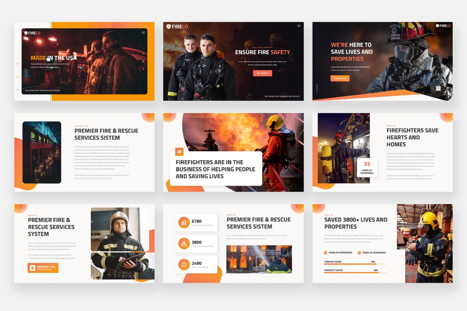 3376 消防官兵年终工作汇报演讲Keynote模板 FIRELO – Fire Department Keynote Template