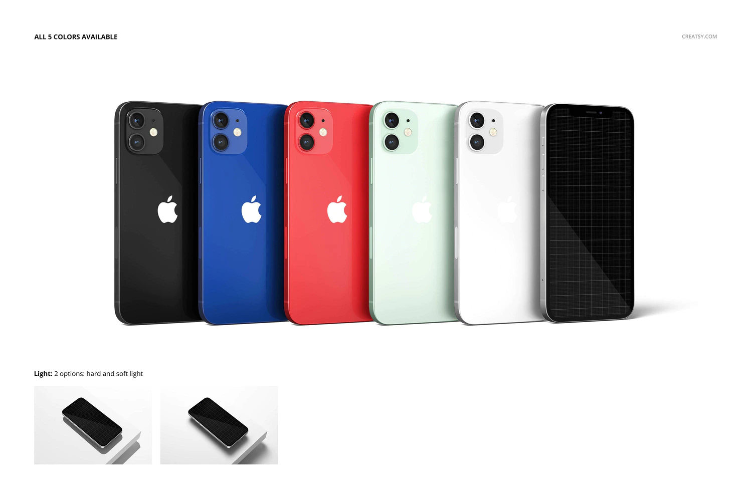3384 iPhone12苹果手机保护壳手机壳设计贴图ps样机素材展示效果模板 iPhone 12 Glossy Snap Case 1 Mockup