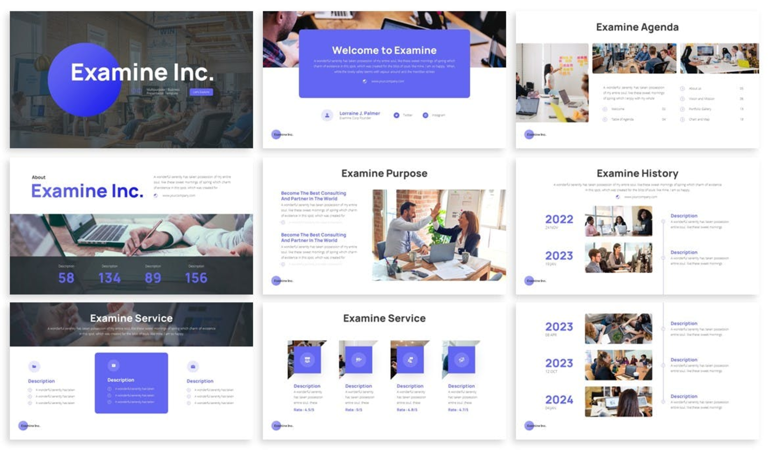 3398 金融网络多用途商业计划书Keynote模板 Examine – Multipurpose Keynote Template