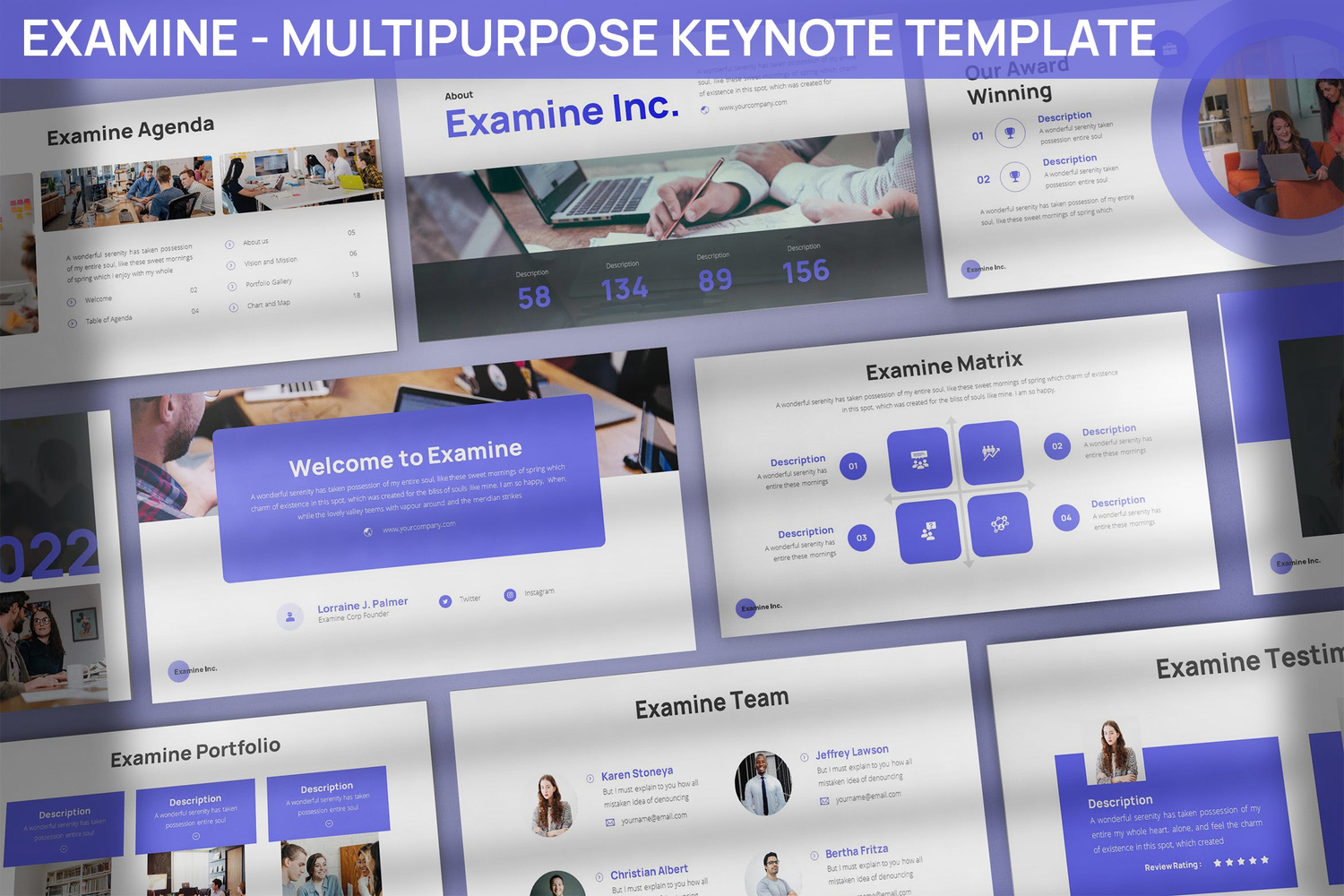 3398 金融网络多用途商业计划书Keynote模板 Examine – Multipurpose Keynote Template