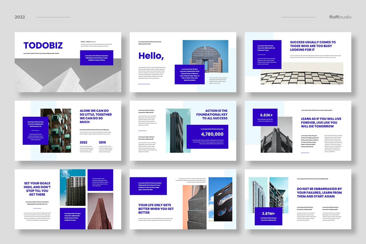 3399 现代简约多用途建筑设计电子商务工作室个人作品集Keynote模板 TODOBIZ – Multipurpose Keynote Template