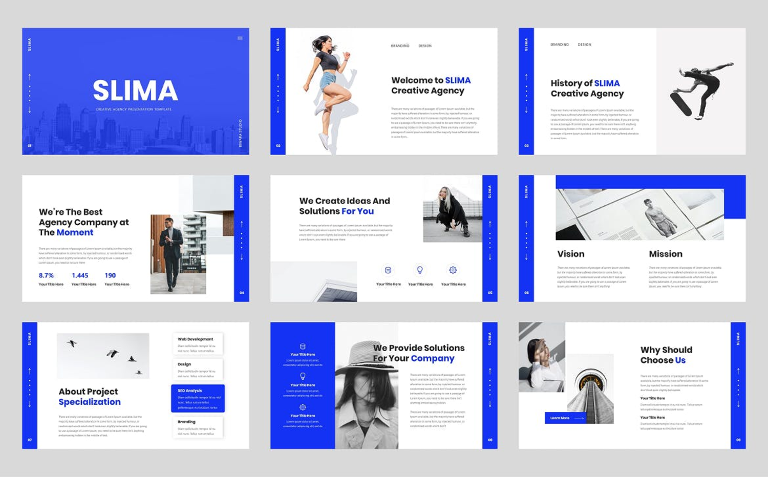 3405 创意多用途机构主题作品集摄影营销方案公司介绍Keynote模板 SLIMA – Creative Agency Keynote Template