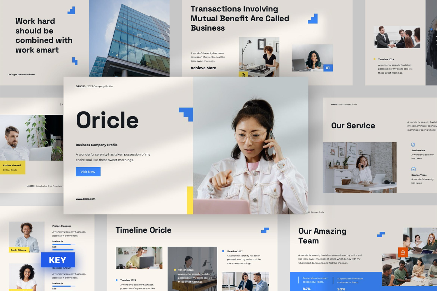 3409 简洁趣味多用途Keynote模板 Oricle – Multipurpose KEY Presentation Template