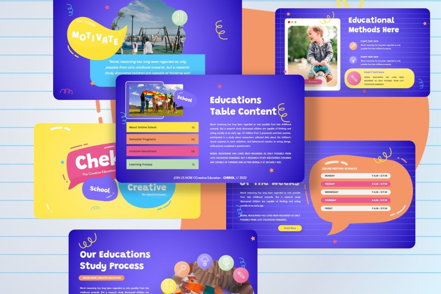 3412 多用途创意教育教案主题Keynote模板 Chekol – Education Creative Keynote Template