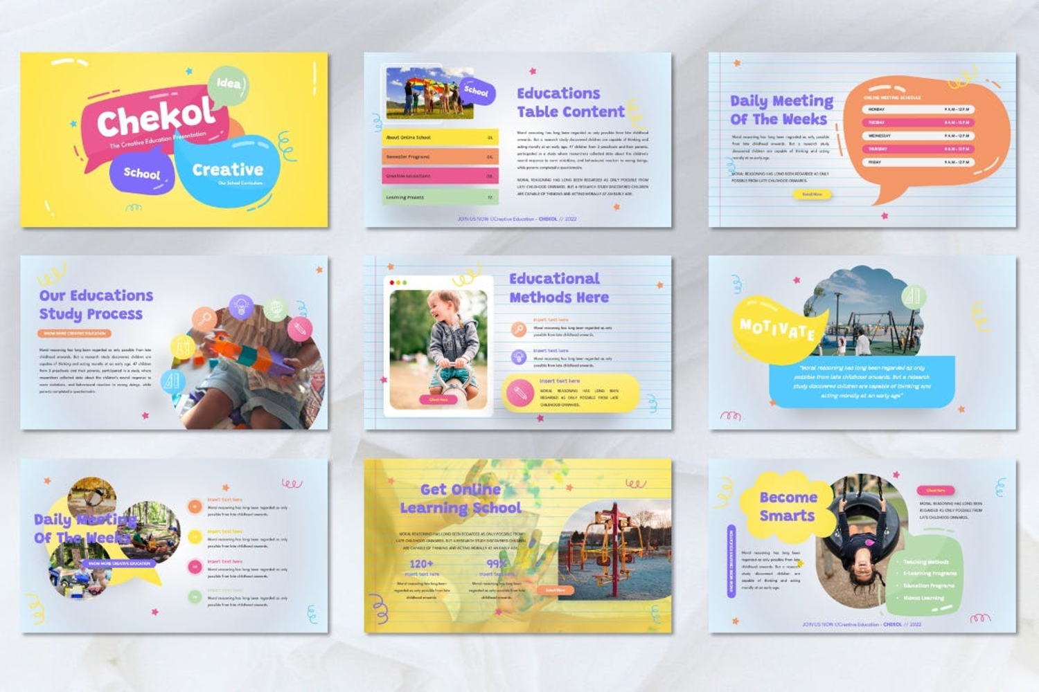 3412 多用途创意教育教案主题Keynote模板 Chekol – Education Creative Keynote Template