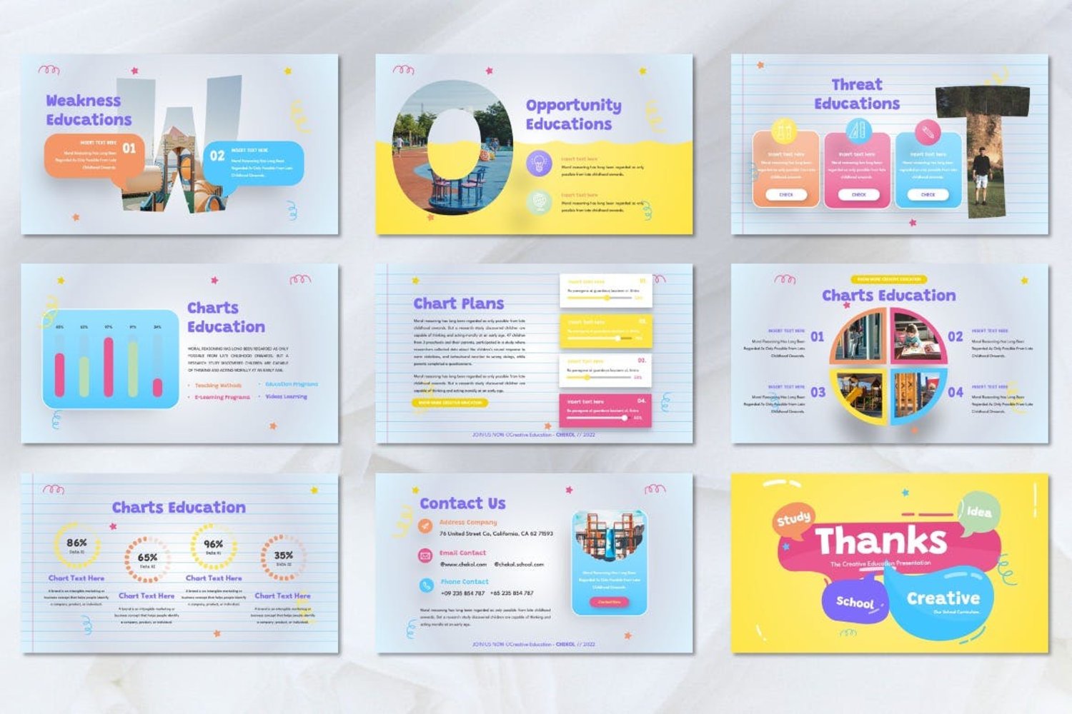 3412 多用途创意教育教案主题Keynote模板 Chekol – Education Creative Keynote Template