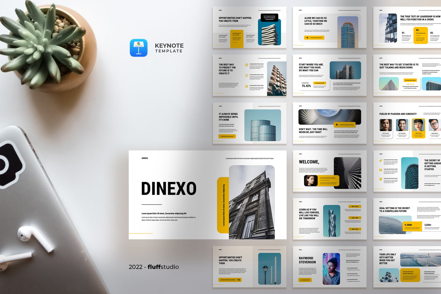 3413 现代简约多用途商务商业计划书Keynote模板 Dinexo – Business Keynote Template