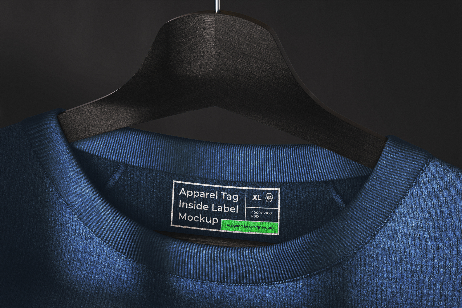 3469 服装尺码标签丝印效果PS样机 Apparel Tag Label Mockup
