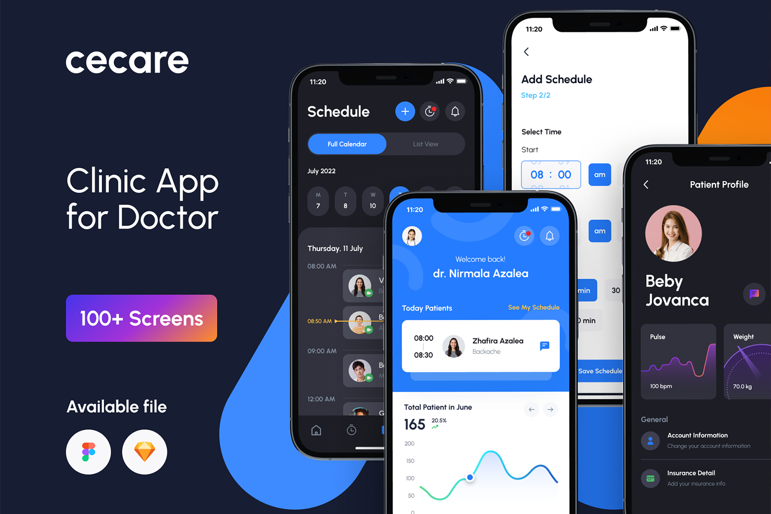 3529 现代专业的智能医生线上问诊app界面设计ui kit套件Cecare Clinic Application for Doctor