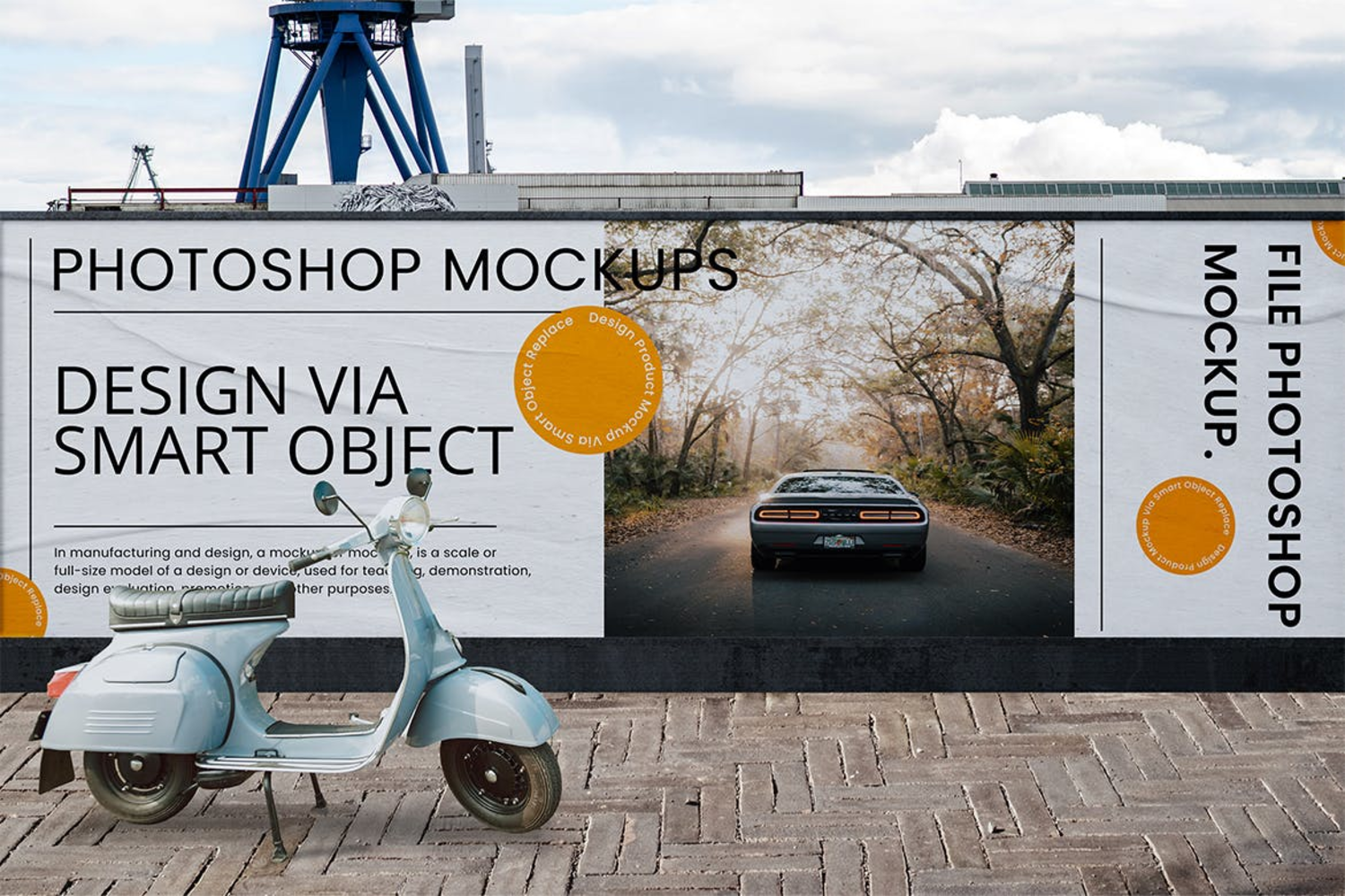 3599 3款户外街头墙面墙绘公交站台海报灯箱广告设计PSD样机 Street Billboard Mockups