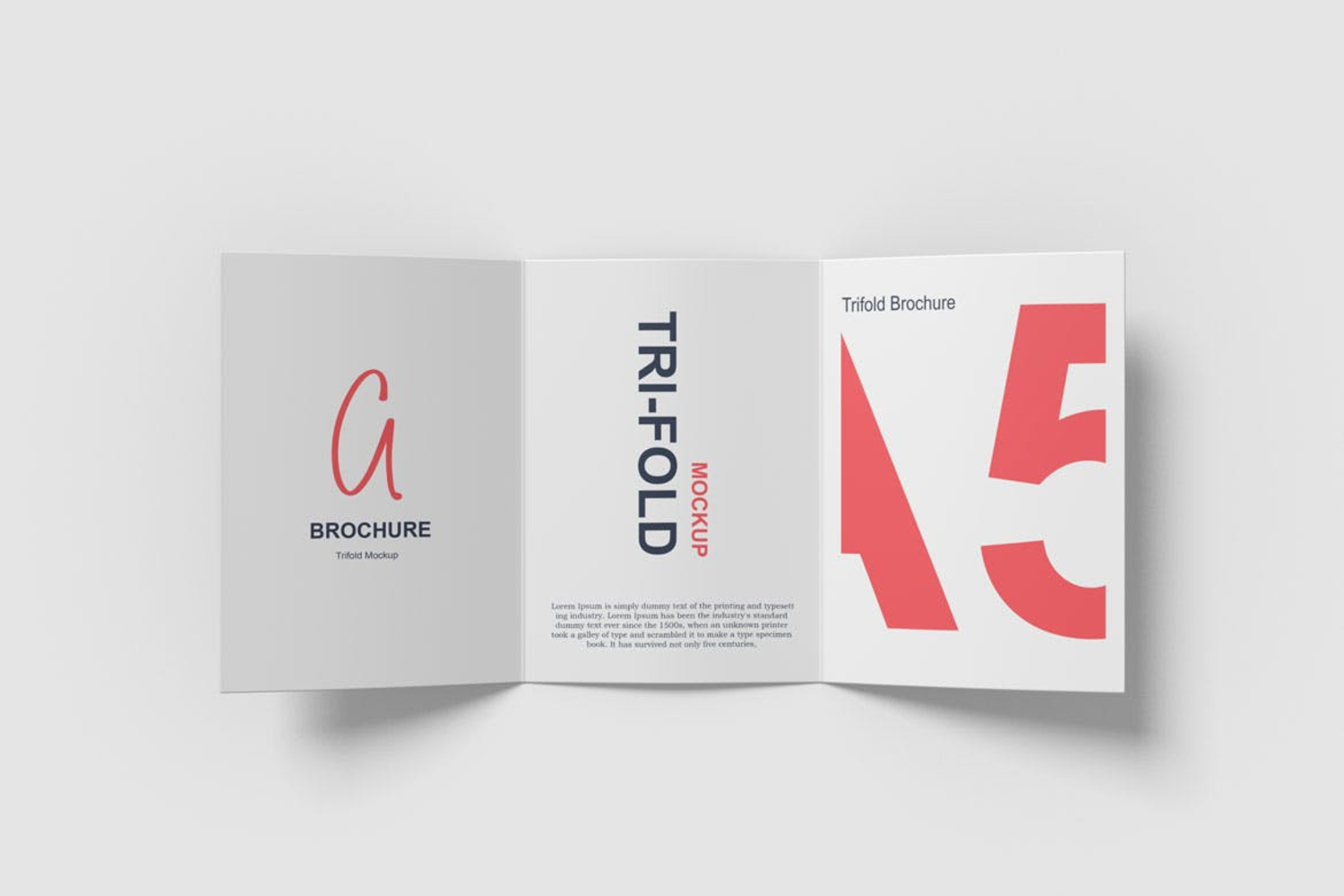 3601 5款三折页宣传册设计PSD样机 A5 Trifold Brochure Mockup