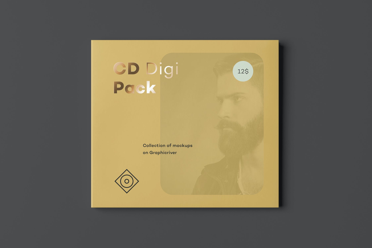 3602 14款光碟软盘CD纸壳包装设计PSD样机 CD Digi Pack Mock-up 3