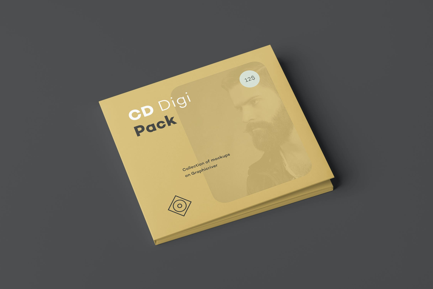 3602 14款光碟软盘CD纸壳包装设计PSD样机 CD Digi Pack Mock-up 3