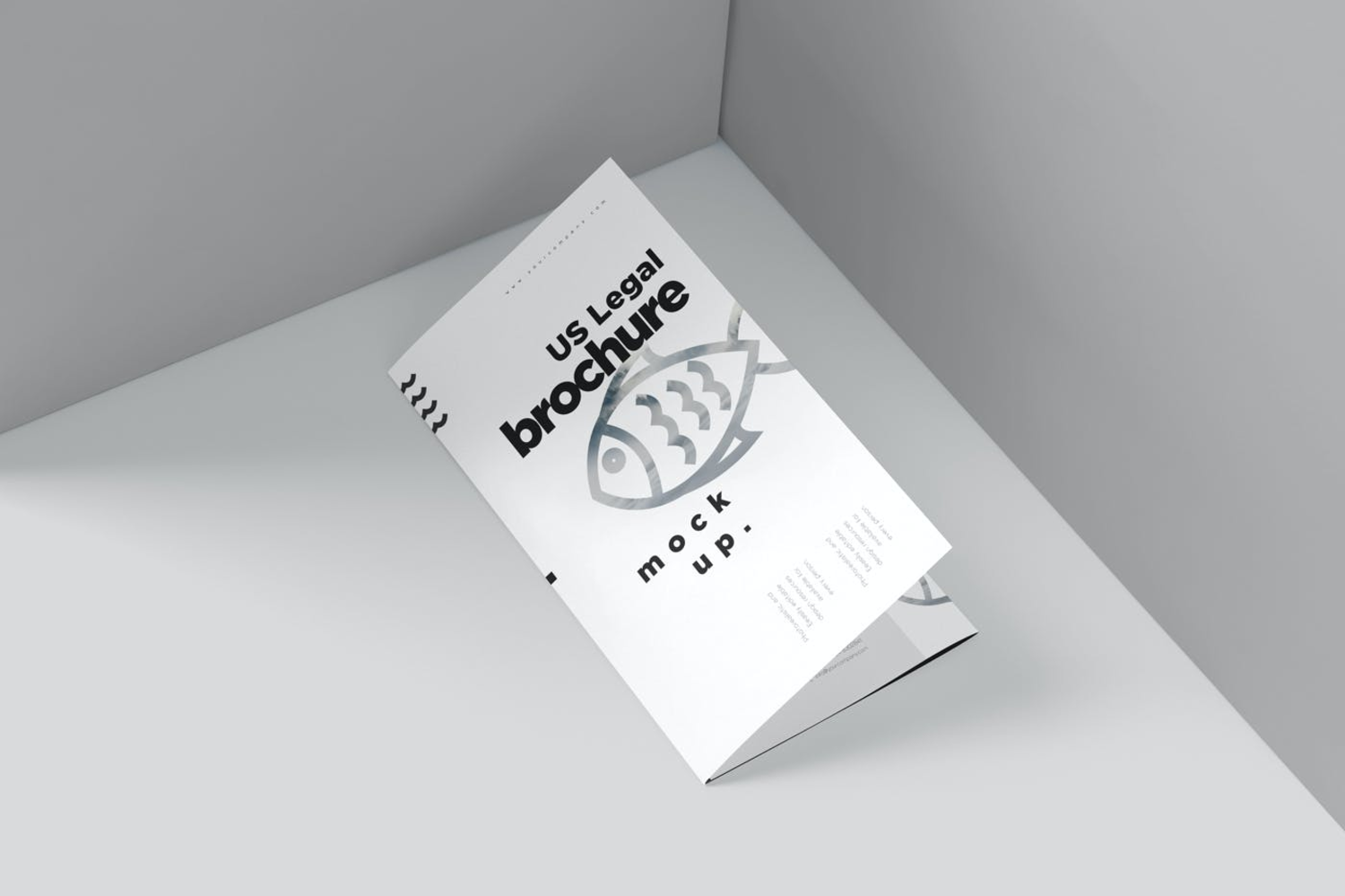 3605 5款三折页宣传册设计PSD样机 US Legal 3 Fold Brochure Mockups