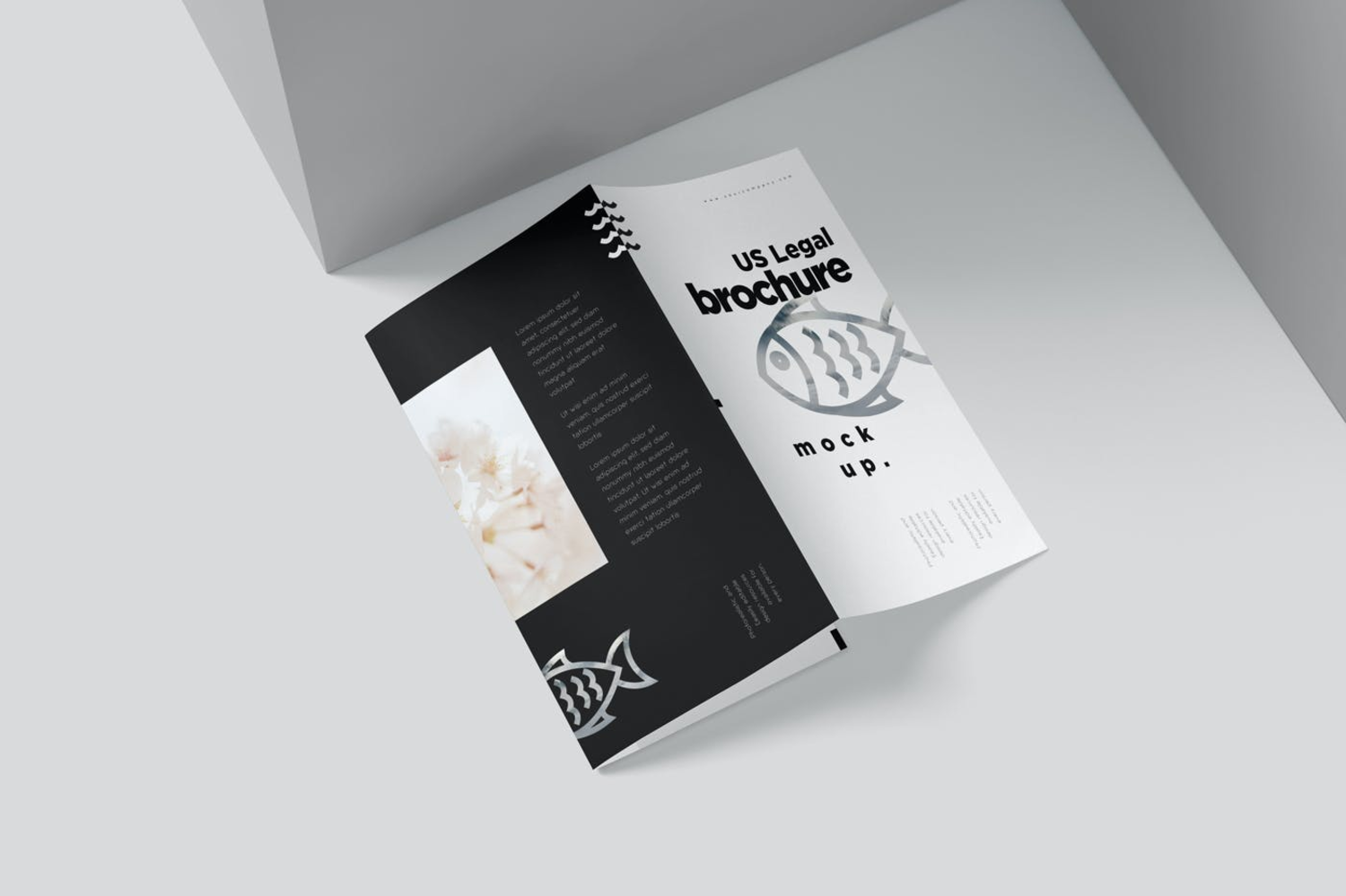 3605 5款三折页宣传册设计PSD样机 US Legal 3 Fold Brochure Mockups