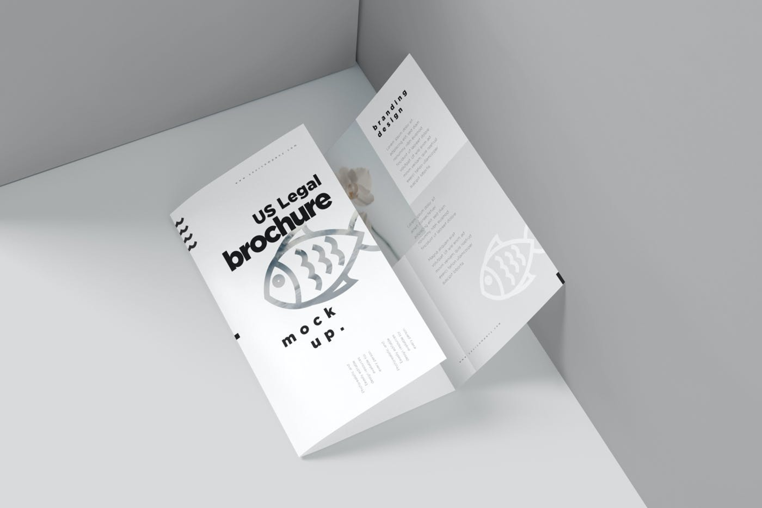 3605 5款三折页宣传册设计PSD样机 US Legal 3 Fold Brochure Mockups