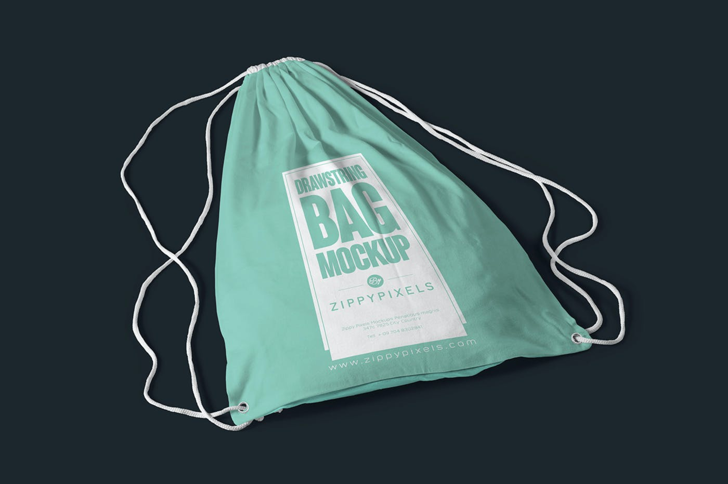 3615 便携式帆布双肩背包口袋PS样机 4 Drawstring Bag Mockups